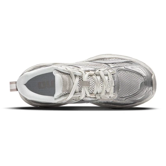 Для бега Mizuno TRAINER 2K Cushioned Slip Resistant Breathable Low Top Running Shoes Unisex White Gray D1GH250403