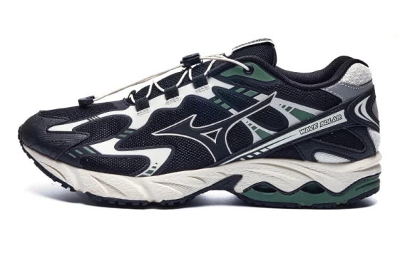 Чёрные женские кроссовки Mizuno Wave Solar V2 'Black Lifestyle Low' D1GH231807