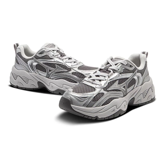 Для бега Mizuno TRAINER 2K Slip-Resistant Breathable Low-Top Running Shoes Unisex Silver Gray D1GH250401