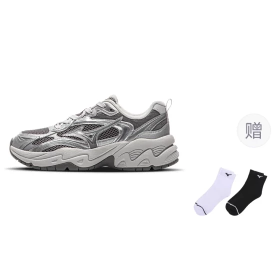 Для бега Mizuno TRAINER 2K Slip-Resistant Breathable Low-Top Running Shoes Unisex Silver Gray D1GH250401