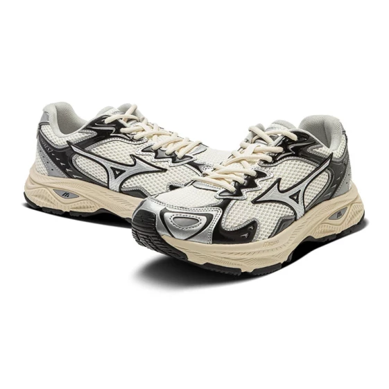 Для бега Oarism x Mizuno Racer S Wear-Resistant Low-Top Running Shoes Unisex Beige Apricot Black D1GH243601