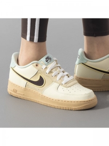 Кроссовки и кеды Nike Air Force 1 Anti-Slip Wear-Resistant Low-Top Kids' Skateboarding Shoes Ecru Teenagers HQ3473-122