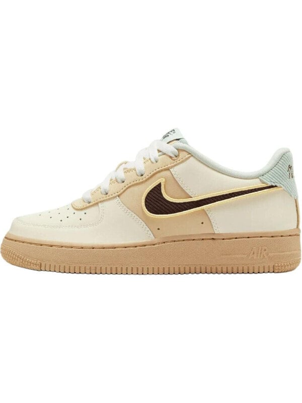 Кроссовки и кеды Nike Air Force 1 Anti-Slip Wear-Resistant Low-Top Kids' Skateboarding Shoes Ecru Teenagers HQ3473-122