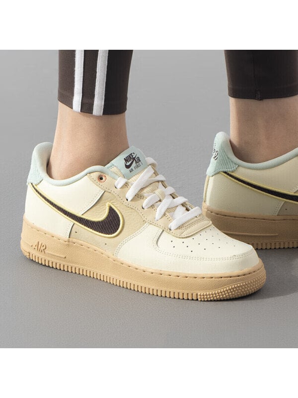 Кроссовки и кеды Nike Air Force 1 Anti-Slip Wear-Resistant Low-Top Kids' Skateboarding Shoes Ecru Teenagers HQ3473-122