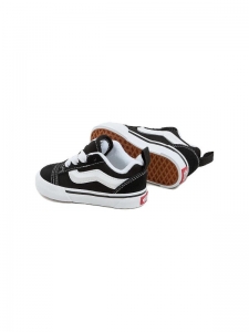 Vans Knu Skool Slip-Resistant Anti-Kick Wear-Resistant Low-Top Toddler Shoes Black White Baby