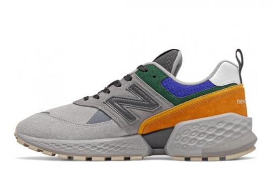 Кроссовки New Balance NB 574 Sport Casual Shoes Unisex Low-Top Gray Orange/Blue Yellow/Green MS574APG