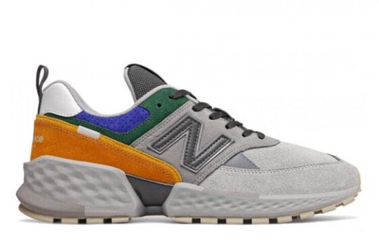 Кроссовки New Balance NB 574 Sport Casual Shoes Unisex Low-Top Gray Orange/Blue Yellow/Green MS574APG