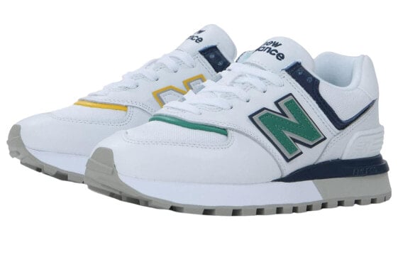 Для бега New Balance 574 White Navy Green Yellow Women's U574LGBE