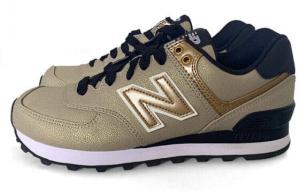 Для бега New Balance NB 574 Running Shoes Women's Low-Top Black/Gold WL574SFF