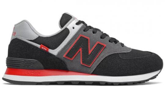 Для бега New Balance 574 Black Grey Velocity Red ML574SM2