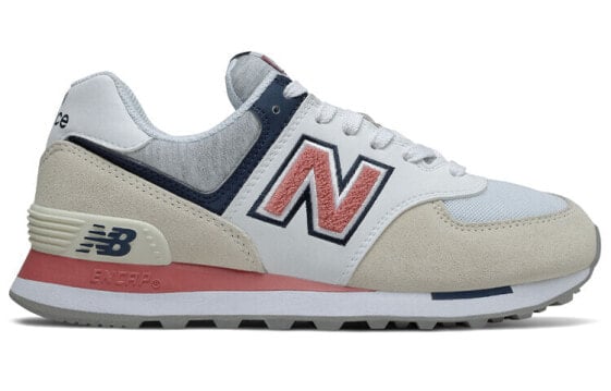 Для бега New Balance NB 574 Running Shoes Women's Low-Top Off White Pink WL574VAC