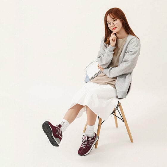 Для бега New Balance 574 Burgundy White ML574EVM