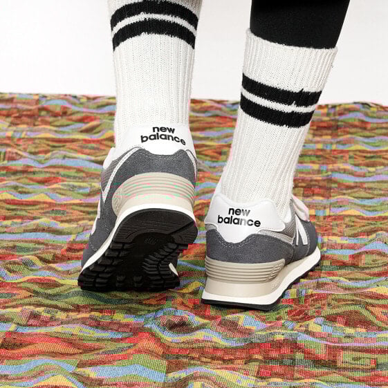 Для бега New Balance NB 574 Series Running Shoes Unisex Low-Top Gray White Black ML574HD2