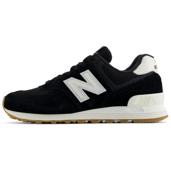 Чёрные женские кроссовки 574 New Balance 'Black White Gum' U574RAB