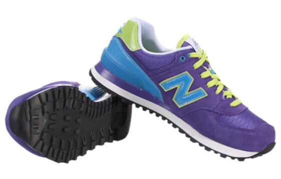 Для бега New Balance NB 574 Series Running Shoes Women's Low-Top Purple/Blue Green WL574BFU
