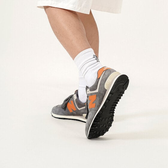 Для бега New Balance NB 574 Running Shoes Unisex Low-Top Linen Gray/Orange Yellow ML574PM2