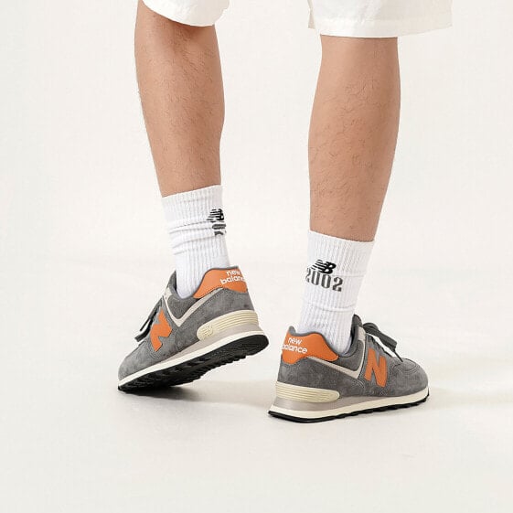 Для бега New Balance NB 574 Running Shoes Unisex Low-Top Linen Gray/Orange Yellow ML574PM2
