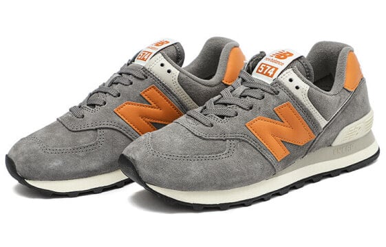 Для бега New Balance NB 574 Running Shoes Unisex Low-Top Linen Gray/Orange Yellow ML574PM2