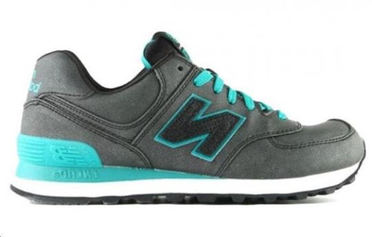 Для бега New Balance NB 574 Running Shoes Women's Low-Top Dark Gray/Blue/White WL574MBK