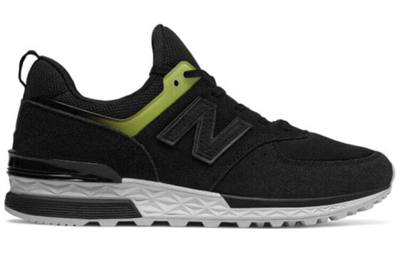Для бега New Balance NB 574 Series Running Shoes Women's Low-Top Black Gray/Yellow WS574RD