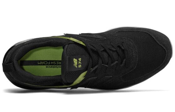 Для бега New Balance NB 574 Series Running Shoes Women's Low-Top Black Gray/Yellow WS574RD