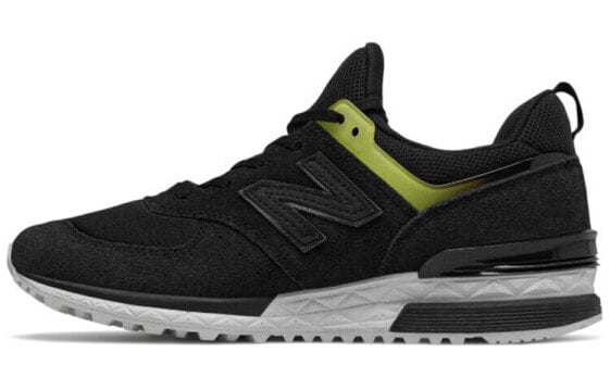 Для бега New Balance NB 574 Series Running Shoes Women's Low-Top Black Gray/Yellow WS574RD
