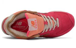 Для бега New Balance NB 574 Series Running Shoes Women's Mid-Top Coral Pink/Yellow White/Gray WH574WB