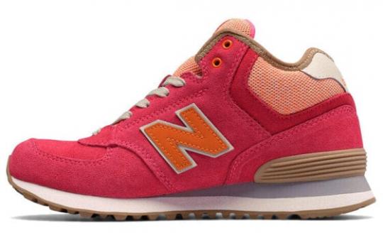 Для бега New Balance NB 574 Series Running Shoes Women's Mid-Top Coral Pink/Yellow White/Gray WH574WB