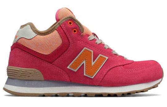 Для бега New Balance NB 574 Series Running Shoes Women's Mid-Top Coral Pink/Yellow White/Gray WH574WB