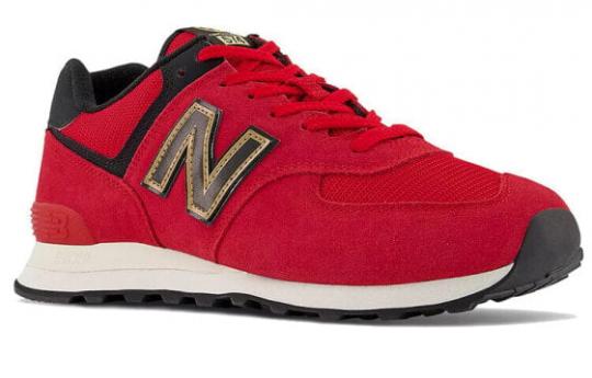 Для бега New Balance NB 574 Running Shoes Unisex Low-Top Red Black/Gold ML574OX2