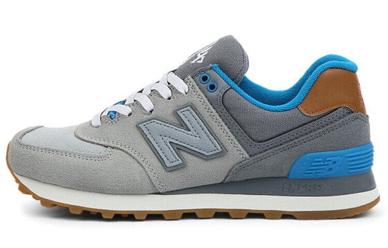 Для бега New Balance NB 574 Running Shoes Women's Low-Top Gray Blue/Brown WL574AMB