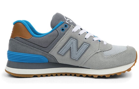Для бега New Balance NB 574 Running Shoes Women's Low-Top Gray Blue/Brown WL574AMB