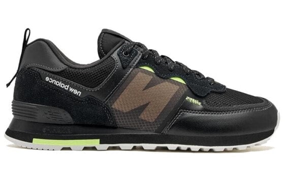 Для бега New Balance NB 574 Series Running Shoes Unisex Low-Top Black Gray/Green ML574IDC