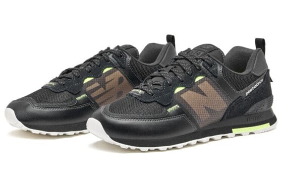Для бега New Balance NB 574 Series Running Shoes Unisex Low-Top Black Gray/Green ML574IDC