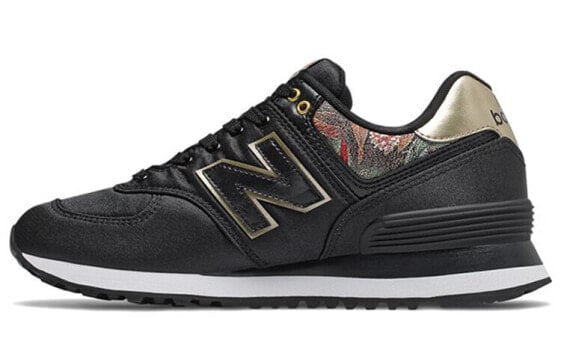 Для бега New Balance NB 574 Running Shoes Women's Low-Top Black Gold/White WL574SNC