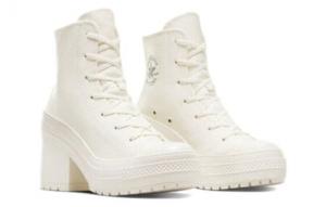 Кроссовки Chuck 70 De Luxe Women's Converse Heel Leather High 'Egret' Women's A07127C