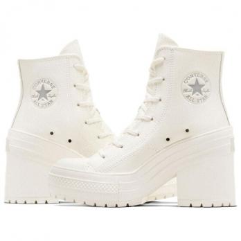 Кроссовки Chuck 70 De Luxe Women's Converse Heel Leather High 'Egret' Women's A07127C