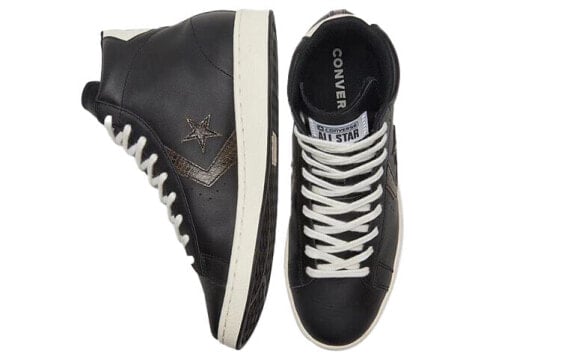Для треккинга Converse Cons Pro Leather Skateboard Shoes Unisex High-Top Black/Beige 170496C