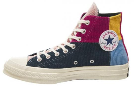 Для треккинга Converse Chuck Taylor All Star 70 Hi Corduroy Patchwork Gold Navy 166532C