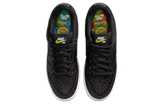 Nike Dunk Wear-Resistant Low-Top Skateboard Shoes Women's Black Red DD1503-101(Team732-蛇来运转)