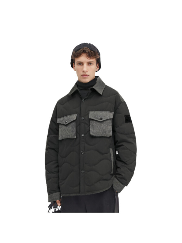 Levi's Down Jacket Men's Blue Black Multicolor