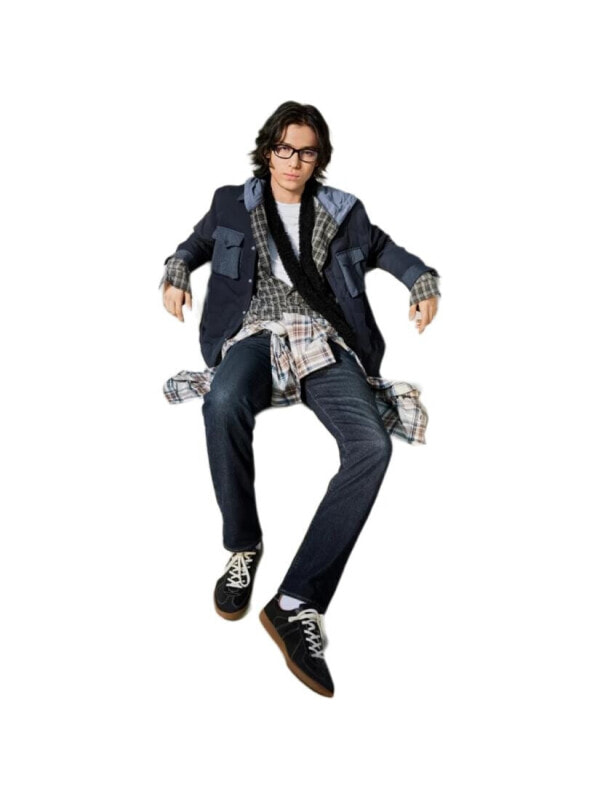 Levi's Down Jacket Men's Blue Black Multicolor