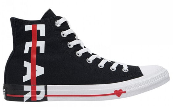 Кеды Converse All Star Canvas Shoes Unisex High-Top Black White Red 164685C