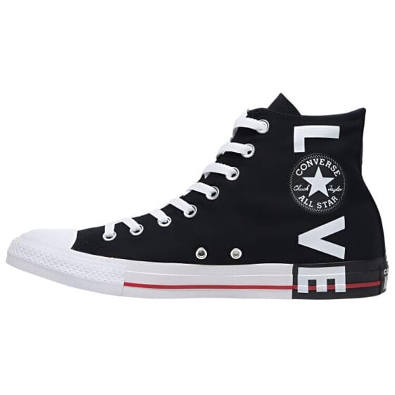 Кеды Converse All Star Canvas Shoes Unisex High-Top Black White Red 164685C