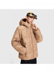 Куртка пуховая утепленная унисекс для активного отдыха Li Ning Outdoor CF Tracing Short Jue Kiln All Over Print