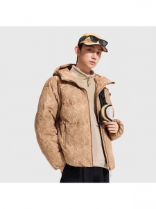 Куртка пуховая утепленная унисекс для активного отдыха Li Ning Outdoor CF Tracing Short Jue Kiln All Over Print