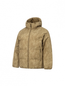 Куртка пуховая утепленная унисекс для активного отдыха Li Ning Outdoor CF Tracing Short Jue Kiln All Over Print