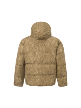 Куртка пуховая утепленная унисекс для активного отдыха Li Ning Outdoor CF Tracing Short Jue Kiln All Over Print