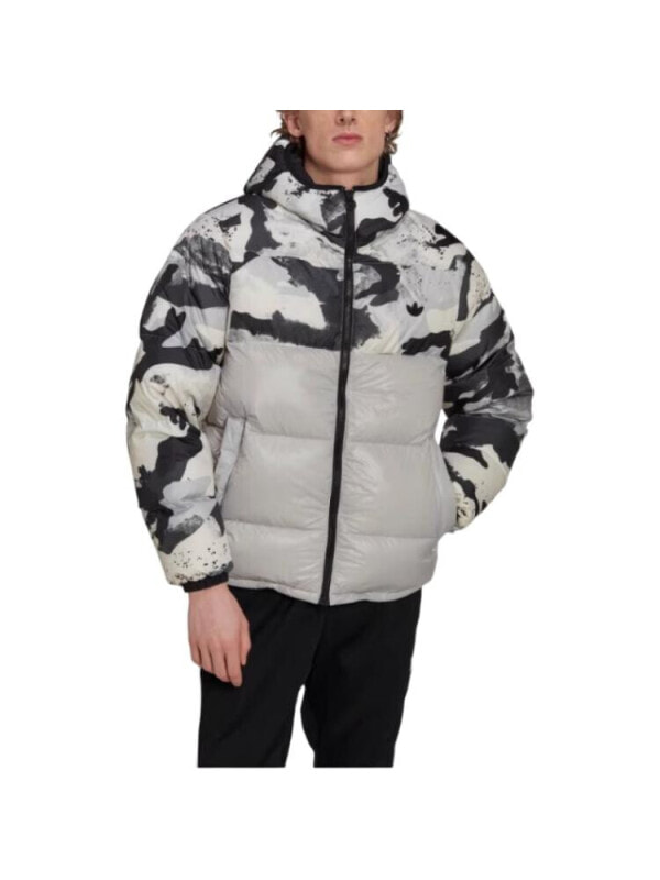 Adidas Originals Clover Series Outfit Down Jacket Men's Black/White/Gray