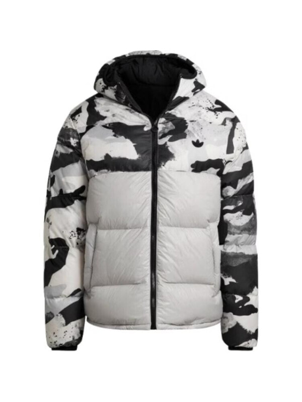 Adidas Originals Clover Series Outfit Down Jacket Men's Black/White/Gray